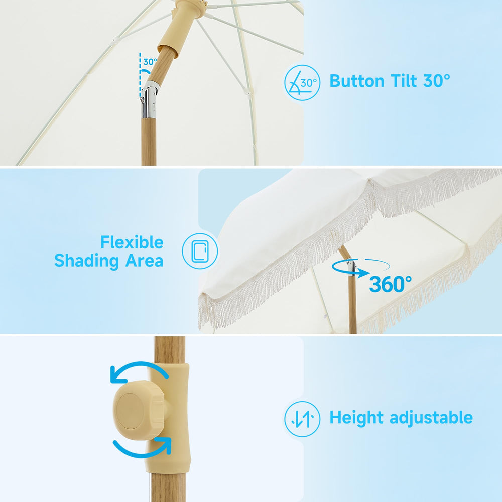 Kbrellaoutlets push-button tilt mechanism demonstrating easy adjustment
