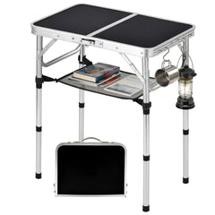 Kcmploro front view showing folded and open table for quick setup benefit