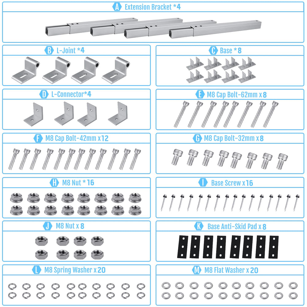 KCUT close-up of aluminum bracket highlighting corrosion-resistant finish and durability