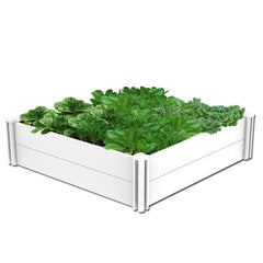 Kdgarden front view packaged bed showing clean white finish and curb appeal