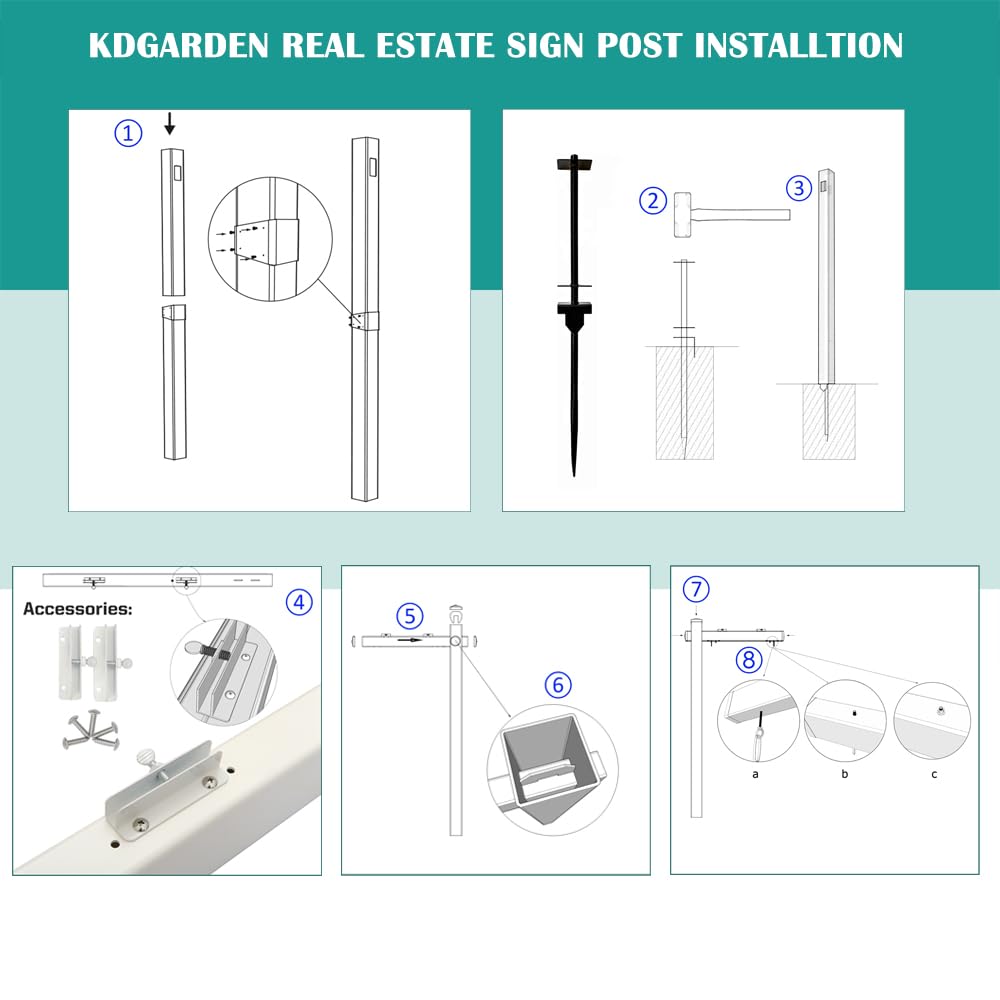 Kdgarden yard post with a 36-inch sign demonstrating sizing and scale for buyers