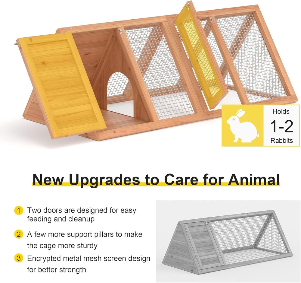 Kecreque in use with rabbit inside run showing safe exercise area and visibility