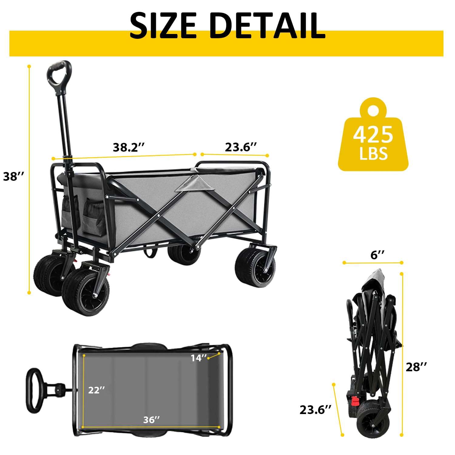 KEDY wagon folded compact for easy storage and transport