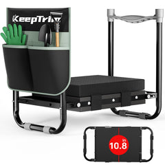 KeepTrim front view of folded seat showing compact storage and portability benefit