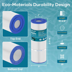 KEEPURE top opening of C3030 cartridge showing 3-inch port for easy installation and secure fit