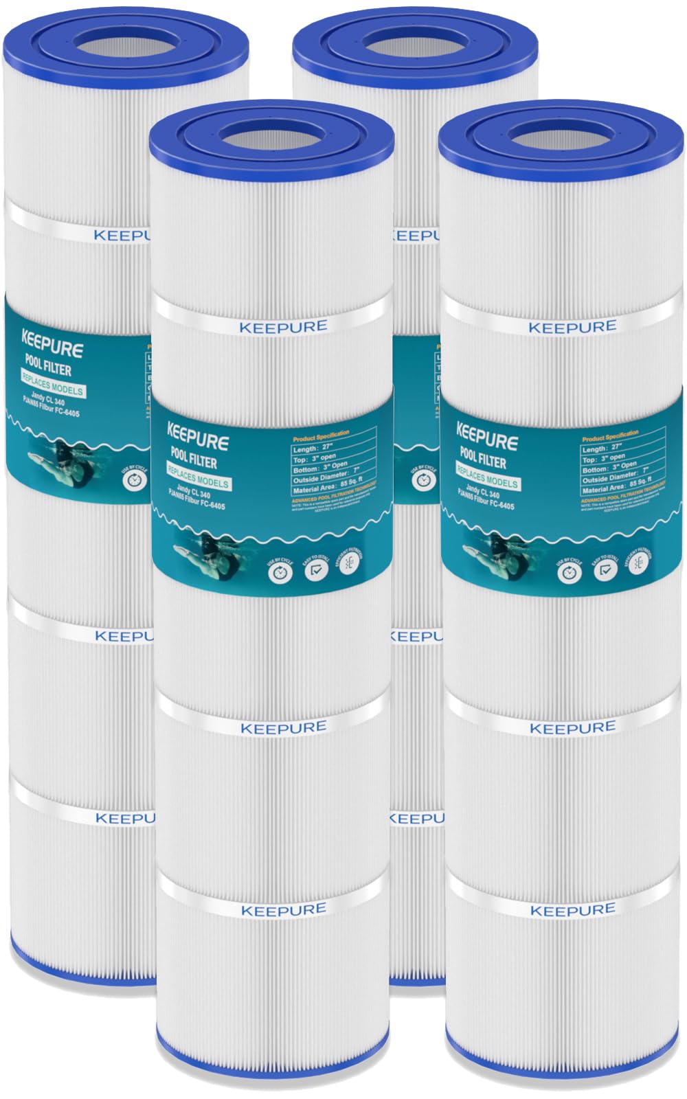 KEEPURE front view of 4-pack cartridges showing packaging and fit