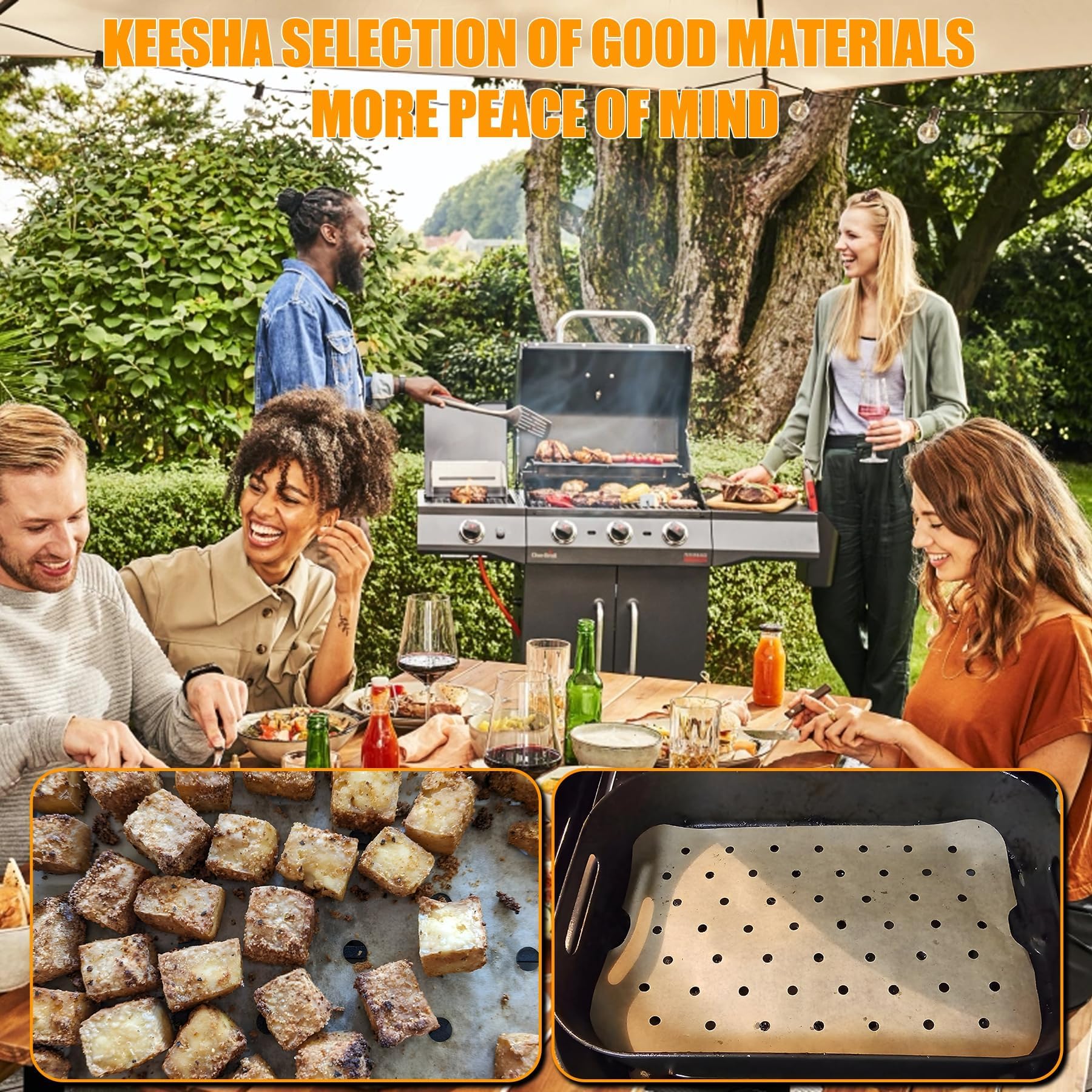KEESHA Foodi FG551 edge and handle detail highlighting durable finish and safe handling