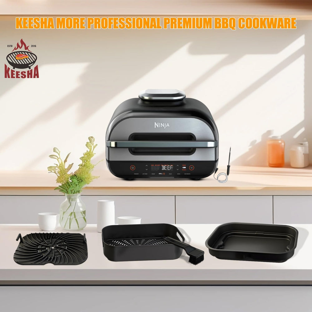 KEESHA Foodi FG551 in a kitchen lifestyle scene showing quick crisping and easy maintenance