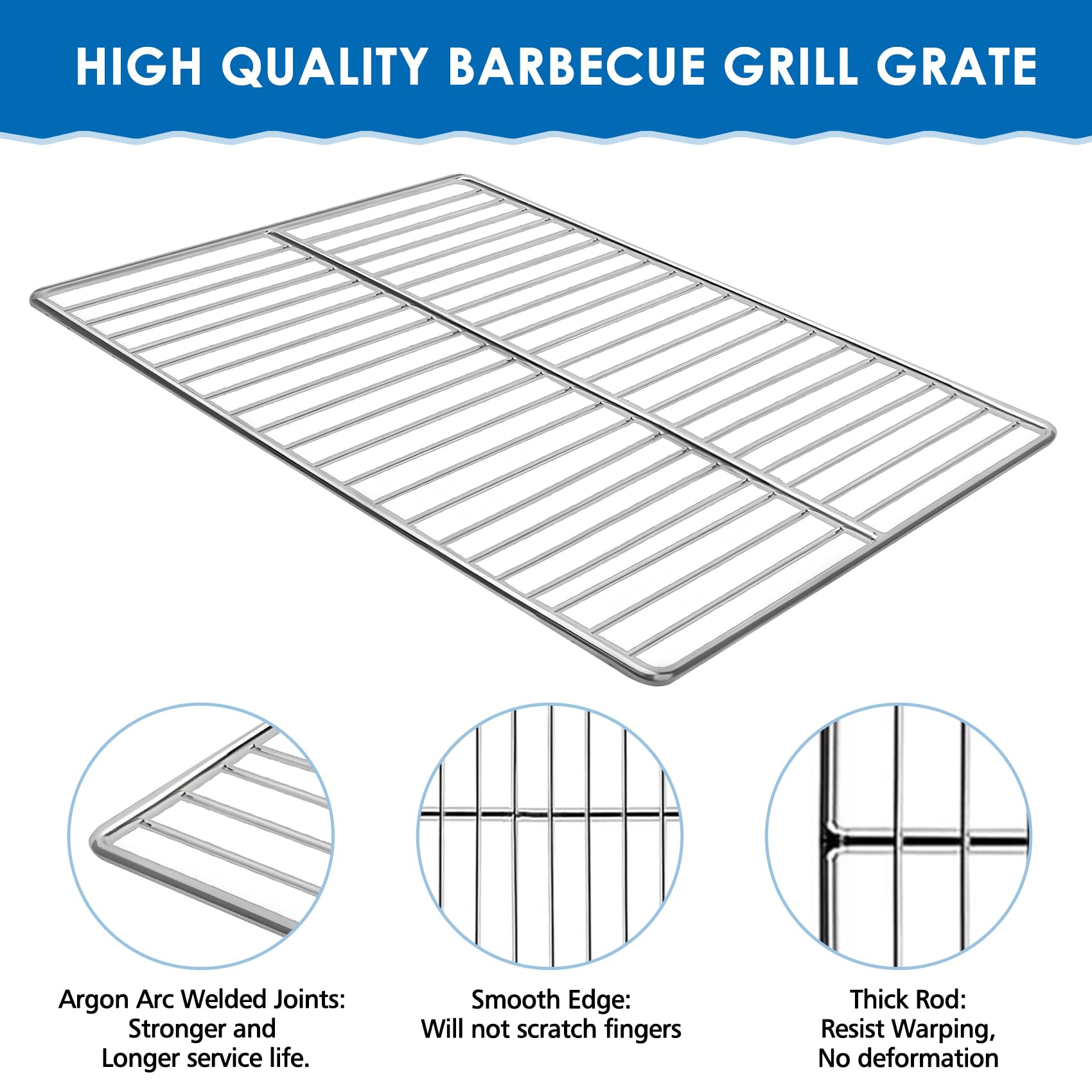 KEESHA grill grate in use searing steak showing even heat distribution benefit