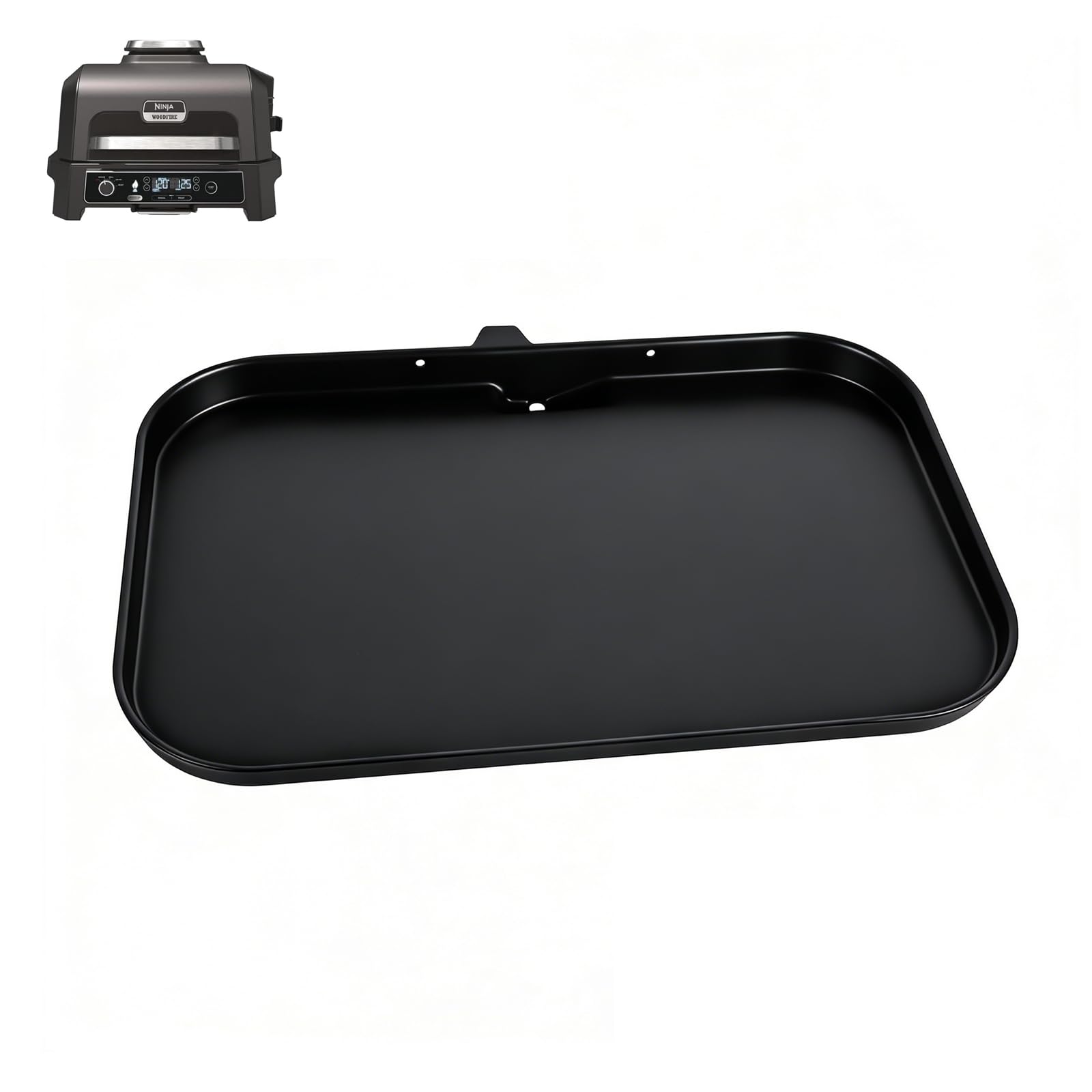 KEESHA griddle front view showing full cooking surface and fit benefits