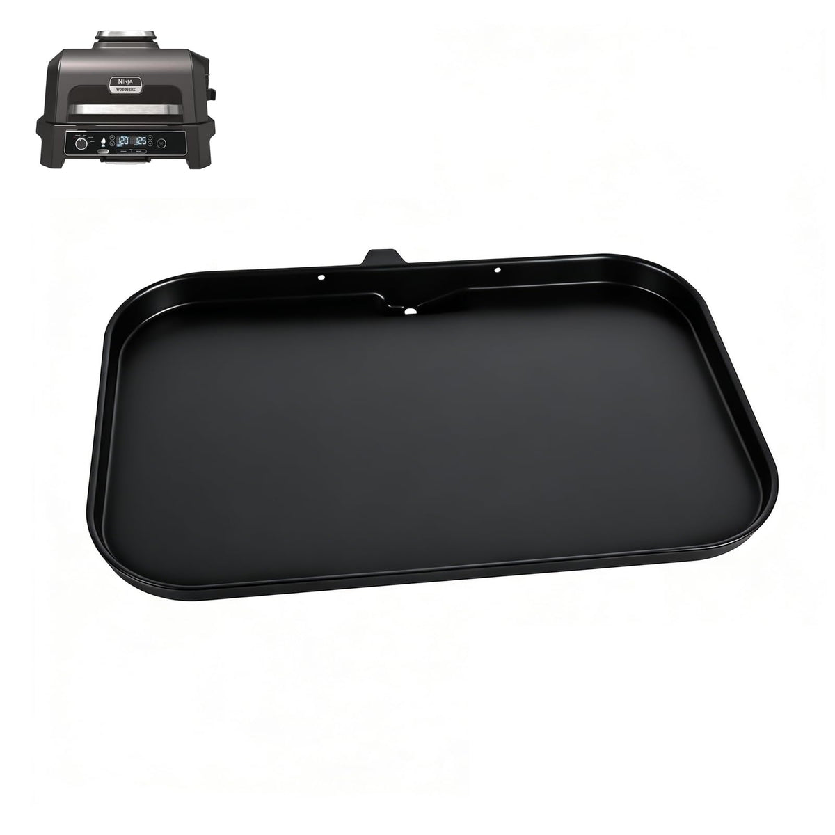 KEESHA griddle front view showing full cooking surface and fit benefits