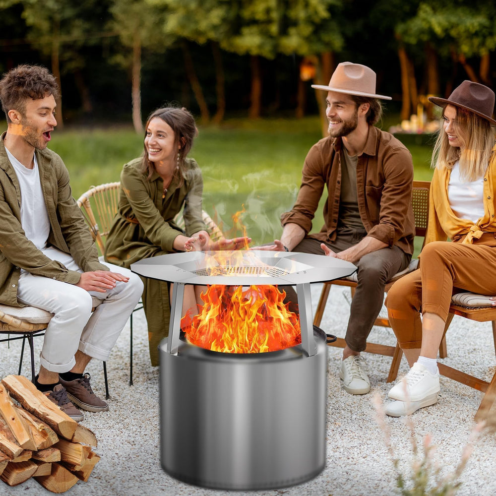 KEESHA in a backyard camp scene with people warmed, enhancing outdoor comfort