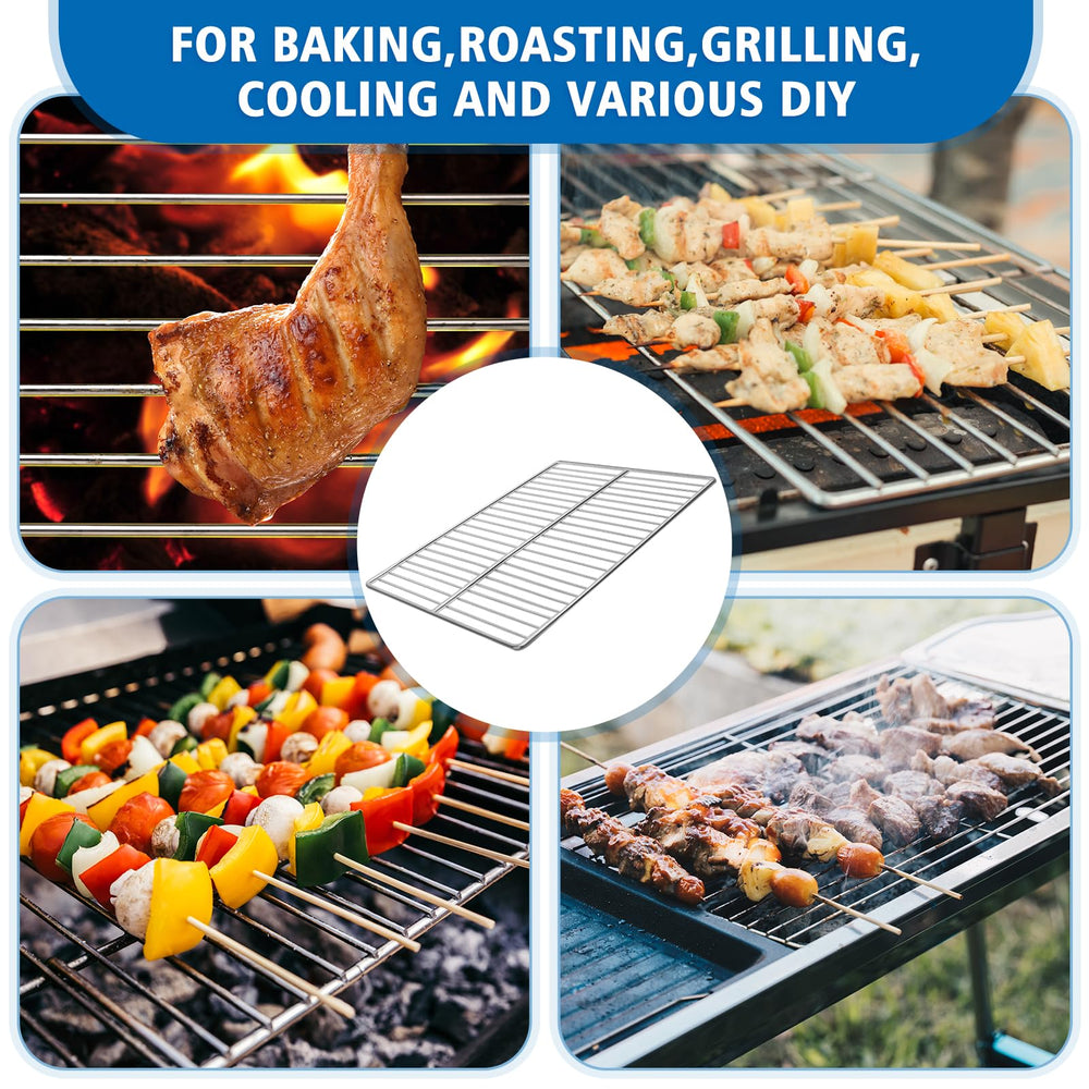 KEESHA grill grate on backyard barbecue with cooked food demonstrating versatility