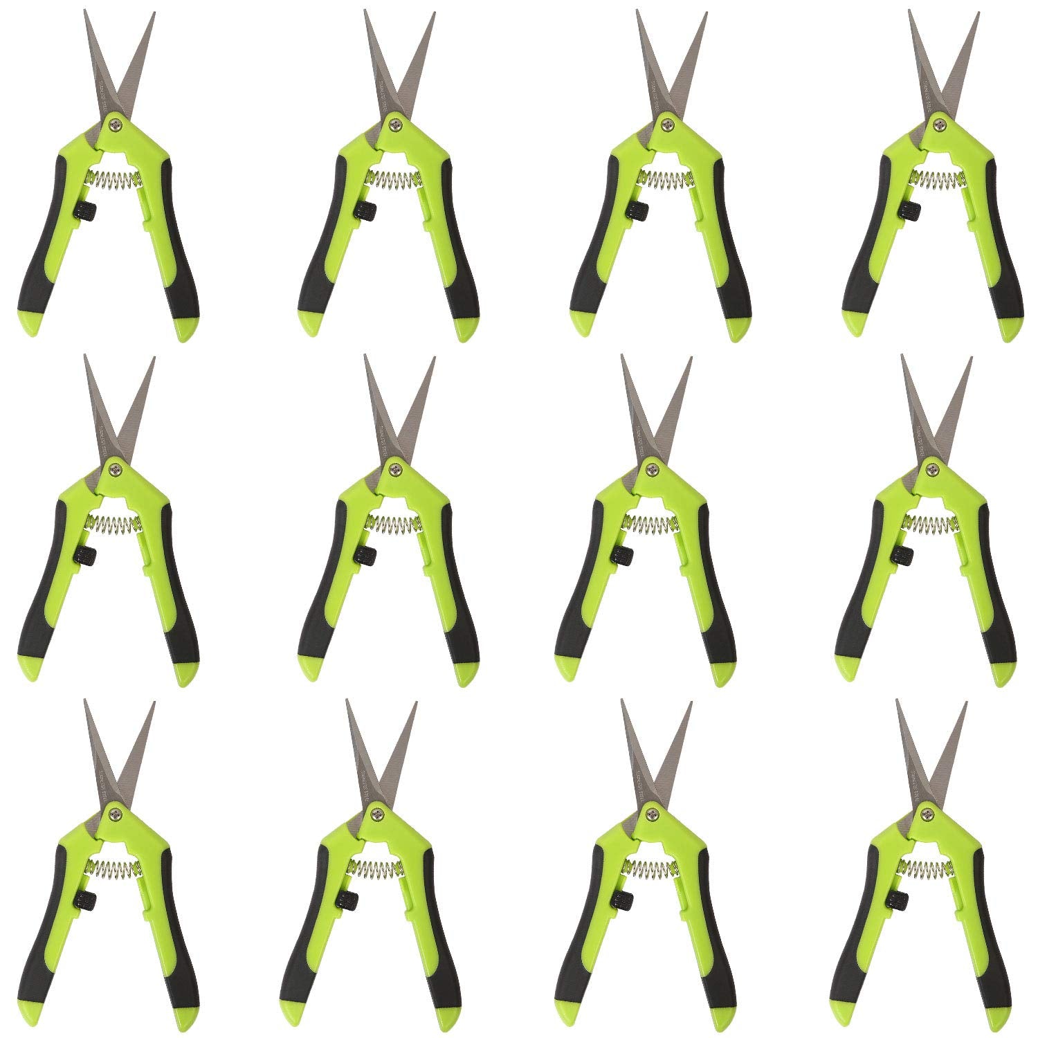 KEILEOHO front view of 12-pack scissors showing compact packaging and value