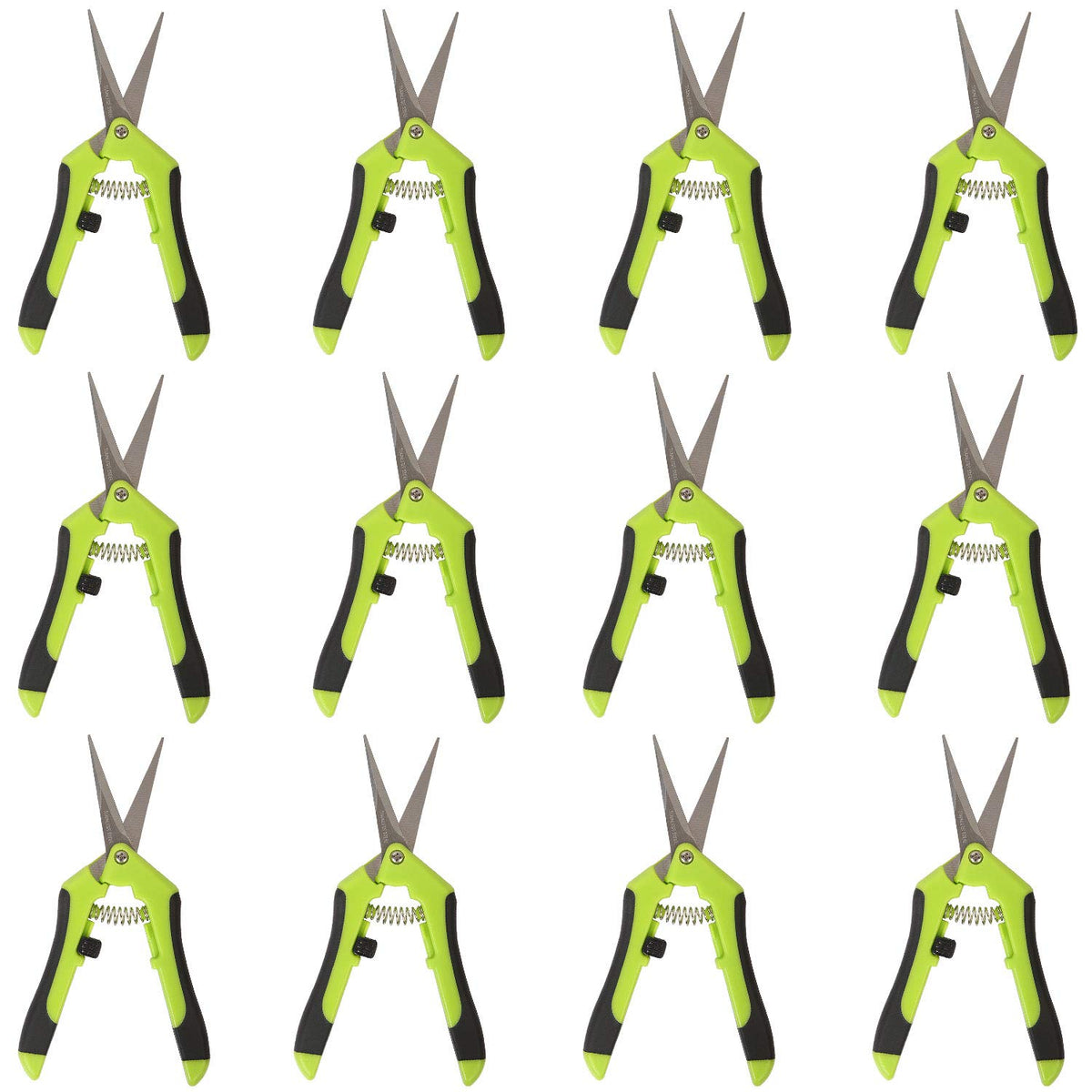 KEILEOHO front view of 12-pack scissors showing compact packaging and value