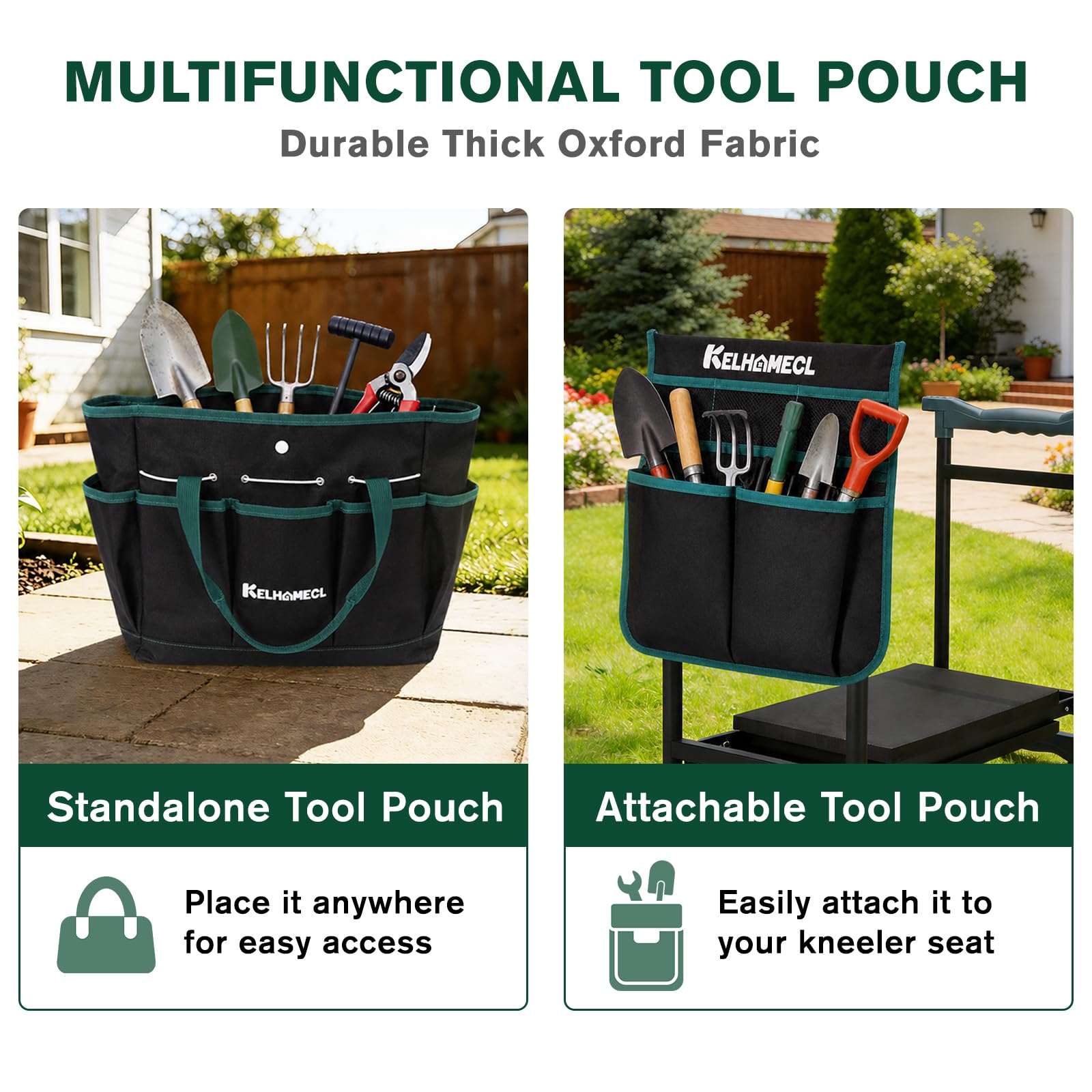 KELHOMECL flipped into seat on patio showing stable low stool for resting during tasks