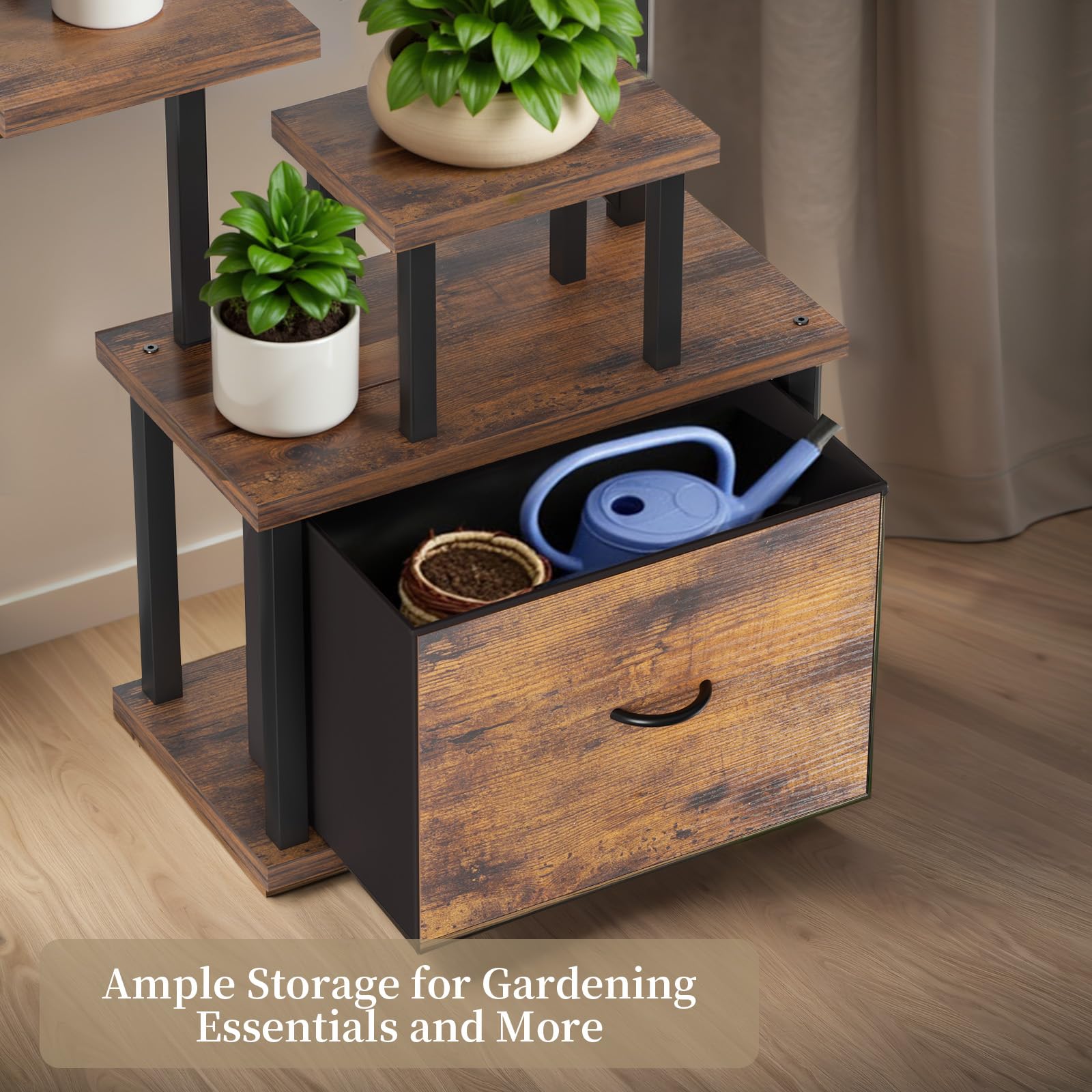 KELHOMECL assembled in living room corner maximizing vertical plant space