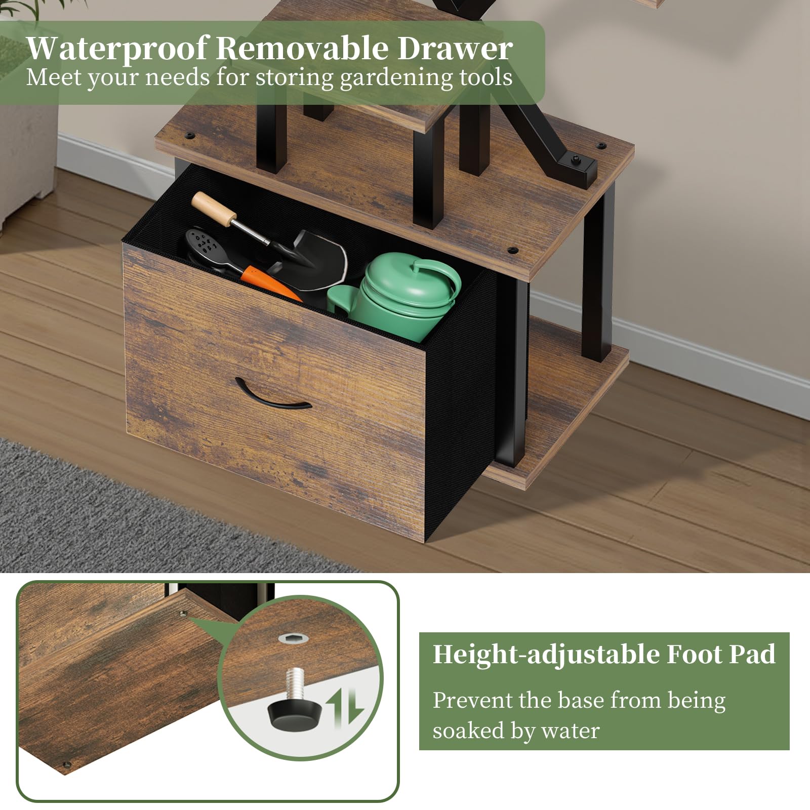 KELHOMECL removable waterproof drawer pulled out showing tidy tool storage benefit