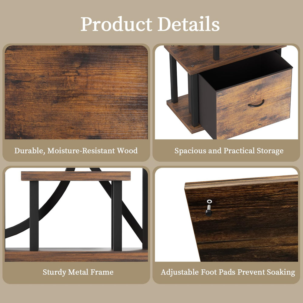 KELHOMECL drawer storage open with tools and decor for tidy plant care