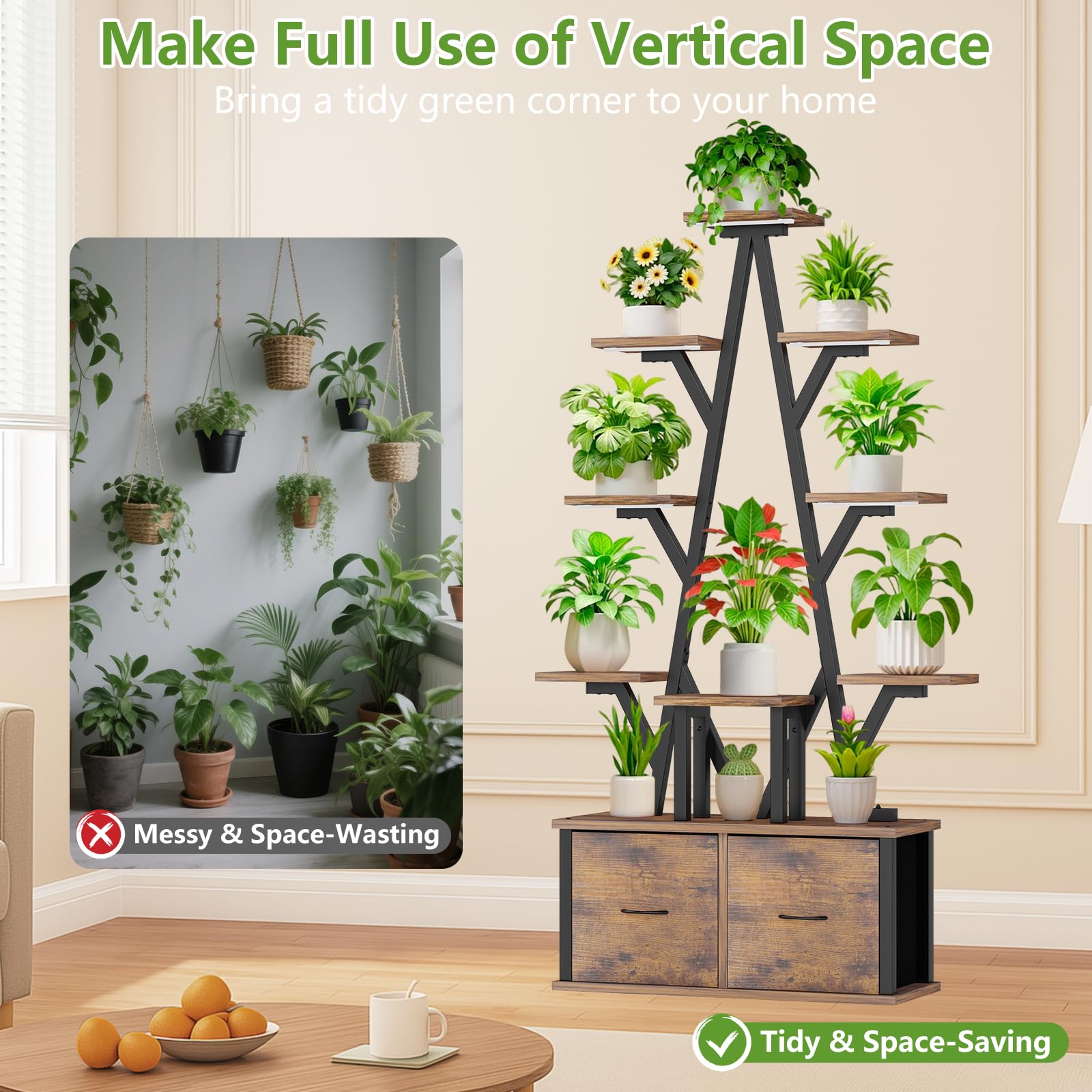 KELHOMECL metal frame and adjustable feet detail for stable placement benefit