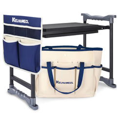 KELHOMECL front view folded bench showing compact portability and sturdy build