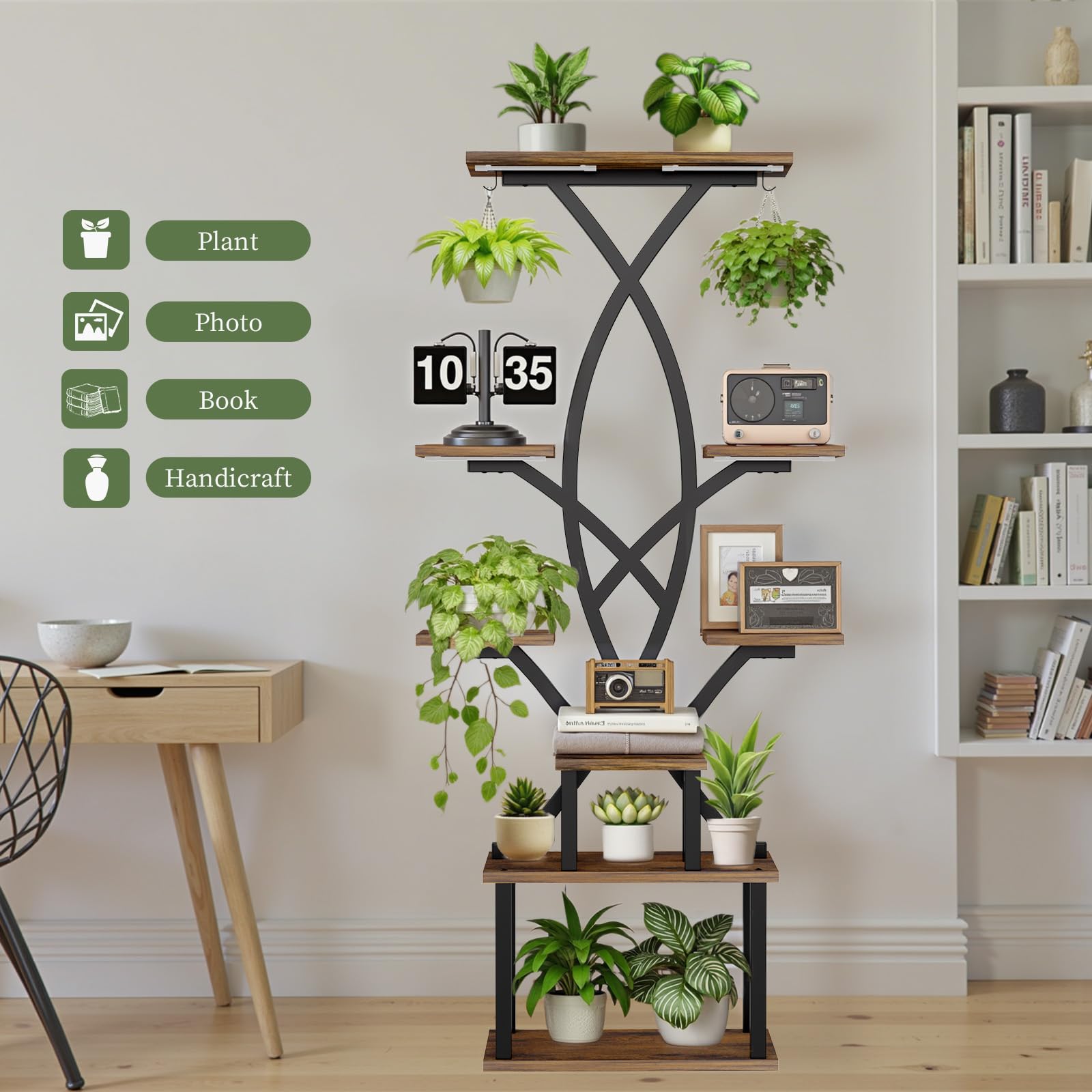 KELHOMECL two hooks holding hanging planter, expands planting options neatly
