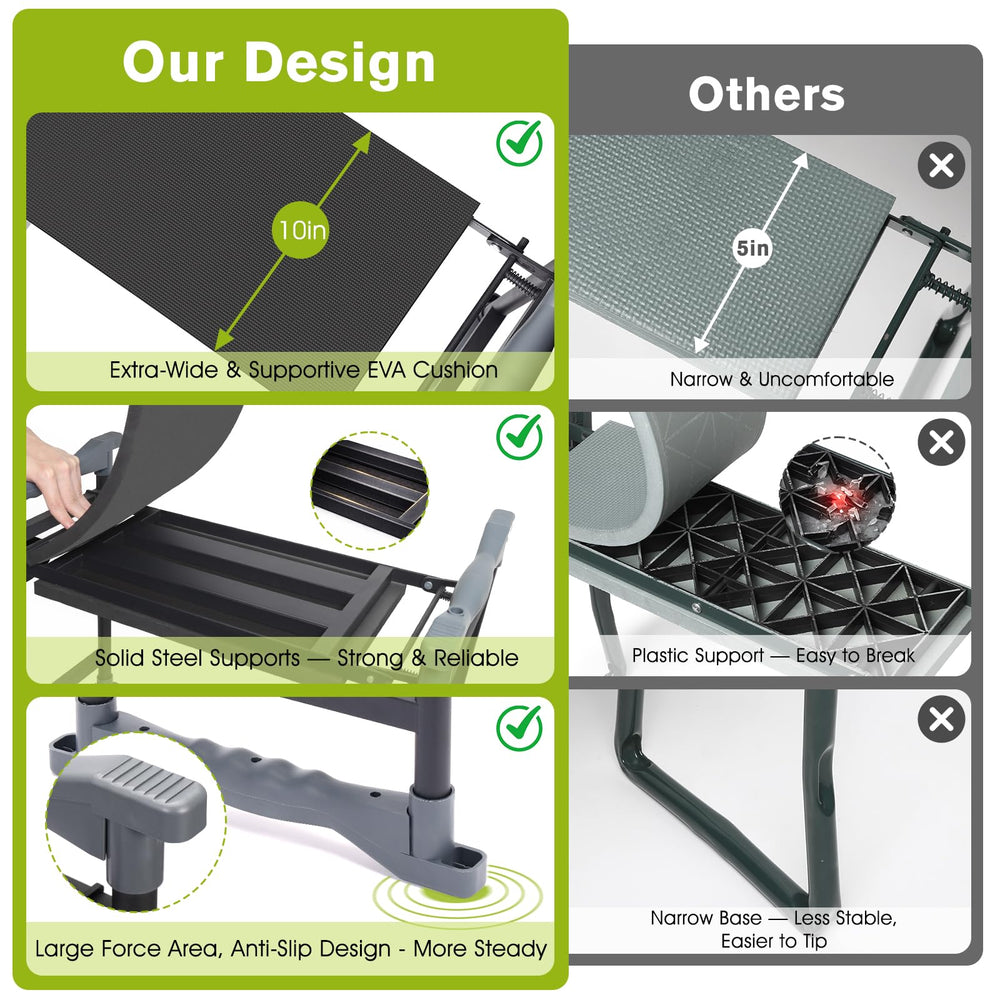 KELHOMECL reinforced metal frame and anti-slip feet providing stable support