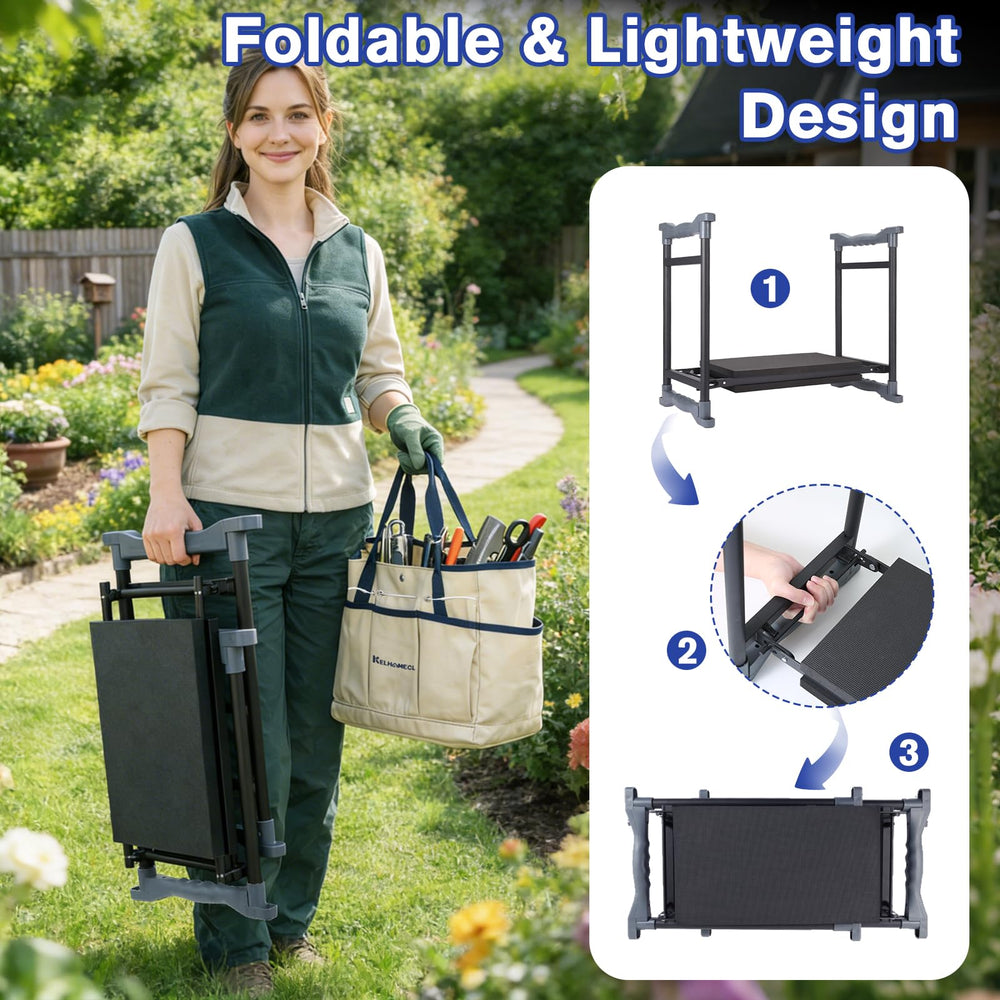 KELHOMECL tool pouch attached with tools for organized gardening efficiency