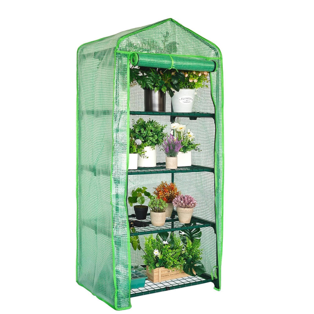 Kelived front view assembled greenhouse showing compact, protective shelter