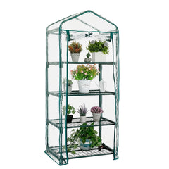 Kelived front view assembled shows compact greenhouse protecting plants