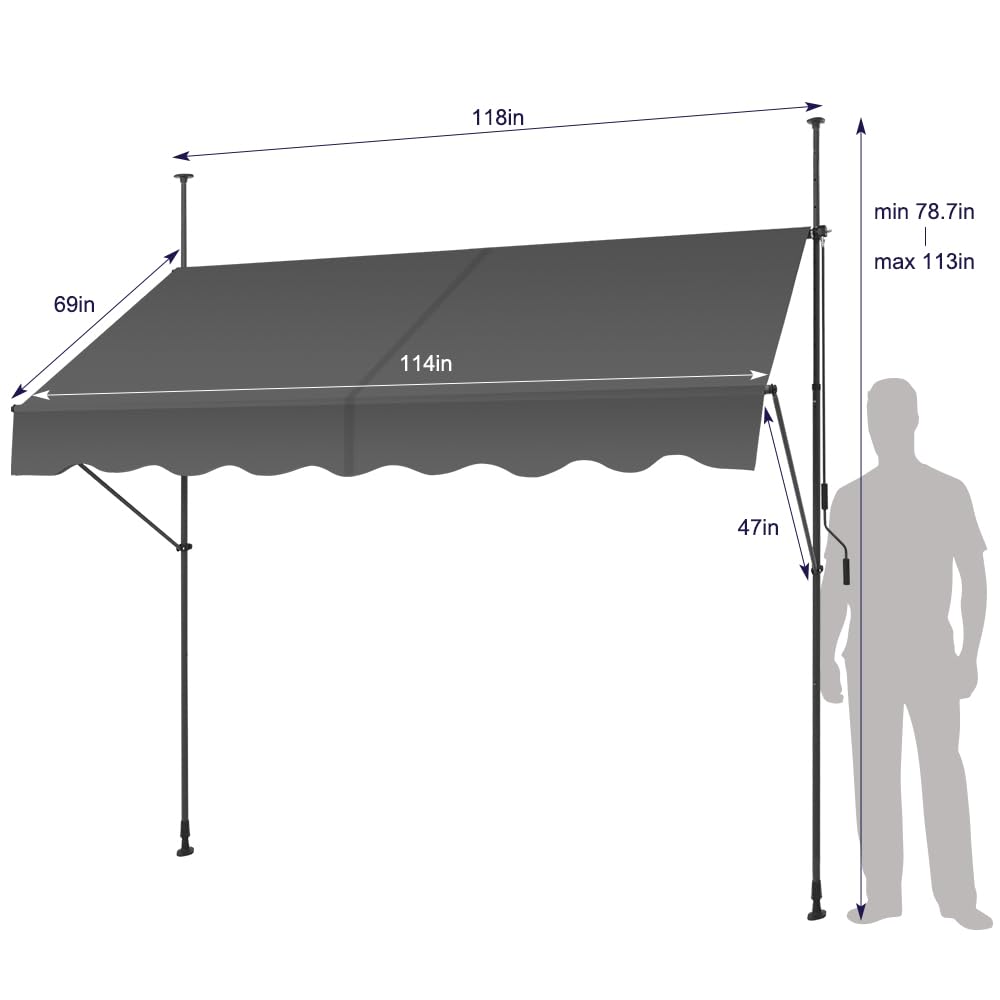 KELIXU lifestyle shot of patio under awning offering comfortable outdoor space