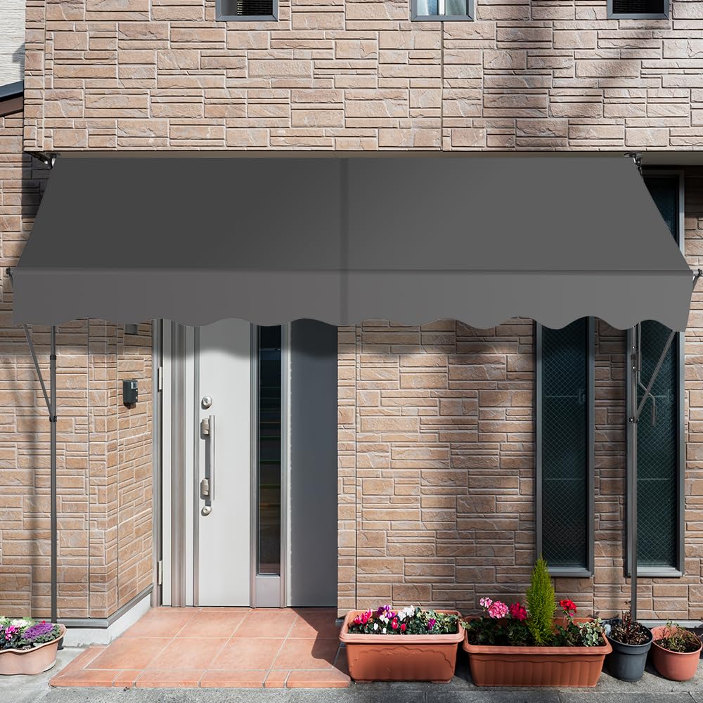 KELIXU awning scale beside door and window showing size and clearance