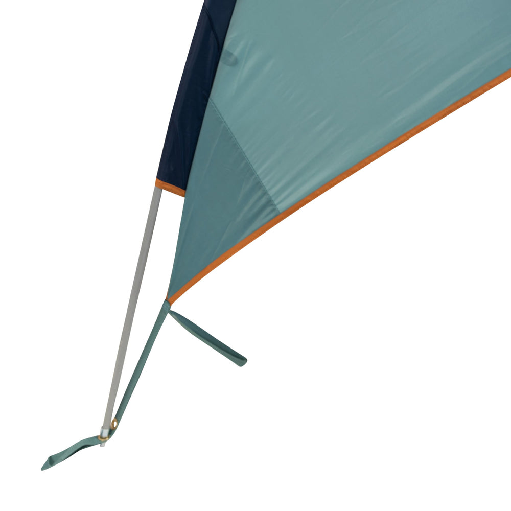 Kelty Sunshade set in a backyard showing casual lifestyle shade and versatile use