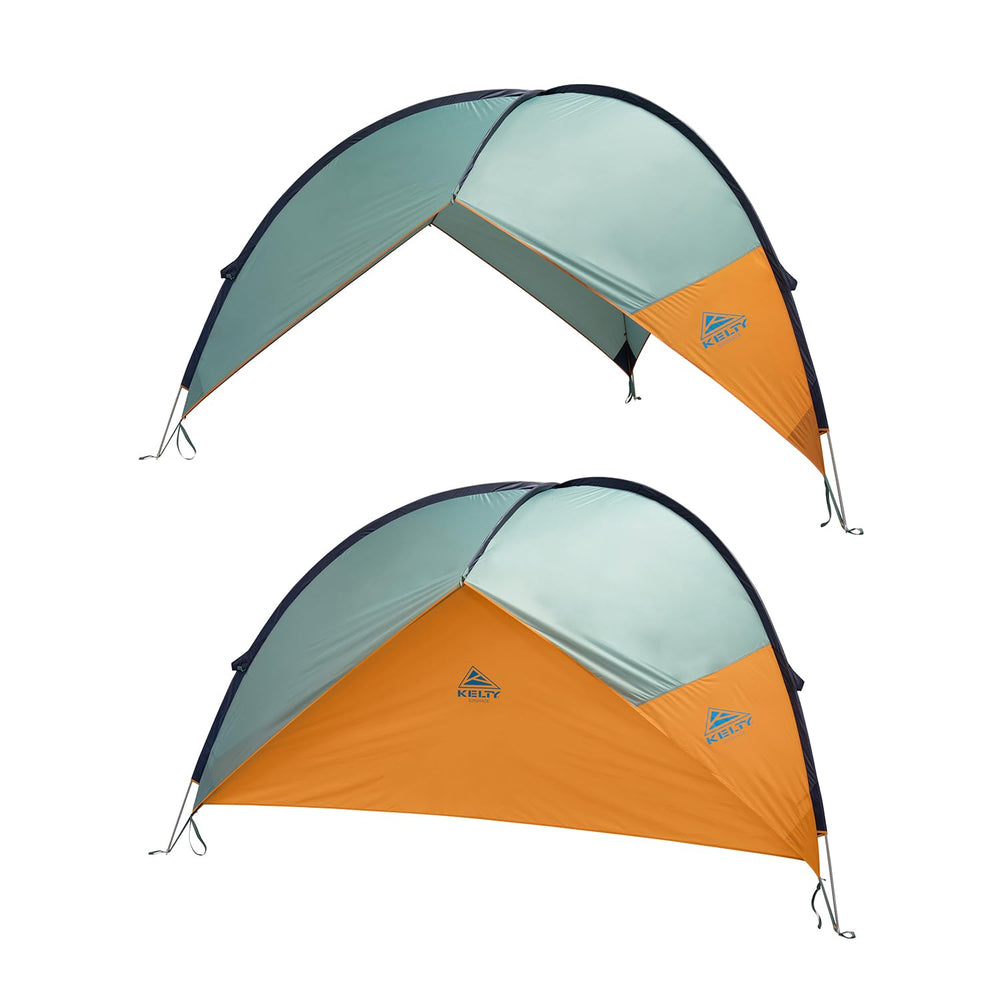 Kelty Sunshade on a beach in use showing shade for family comfort and sun protection