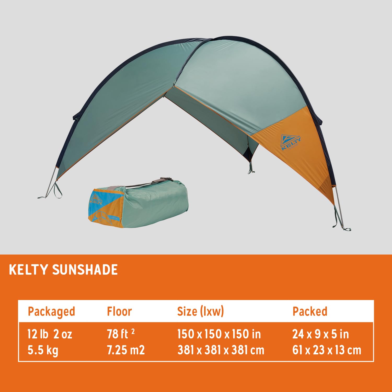 Kelty Sunshade pole joint close-up showing durable fiberglass and easy assembly benefit