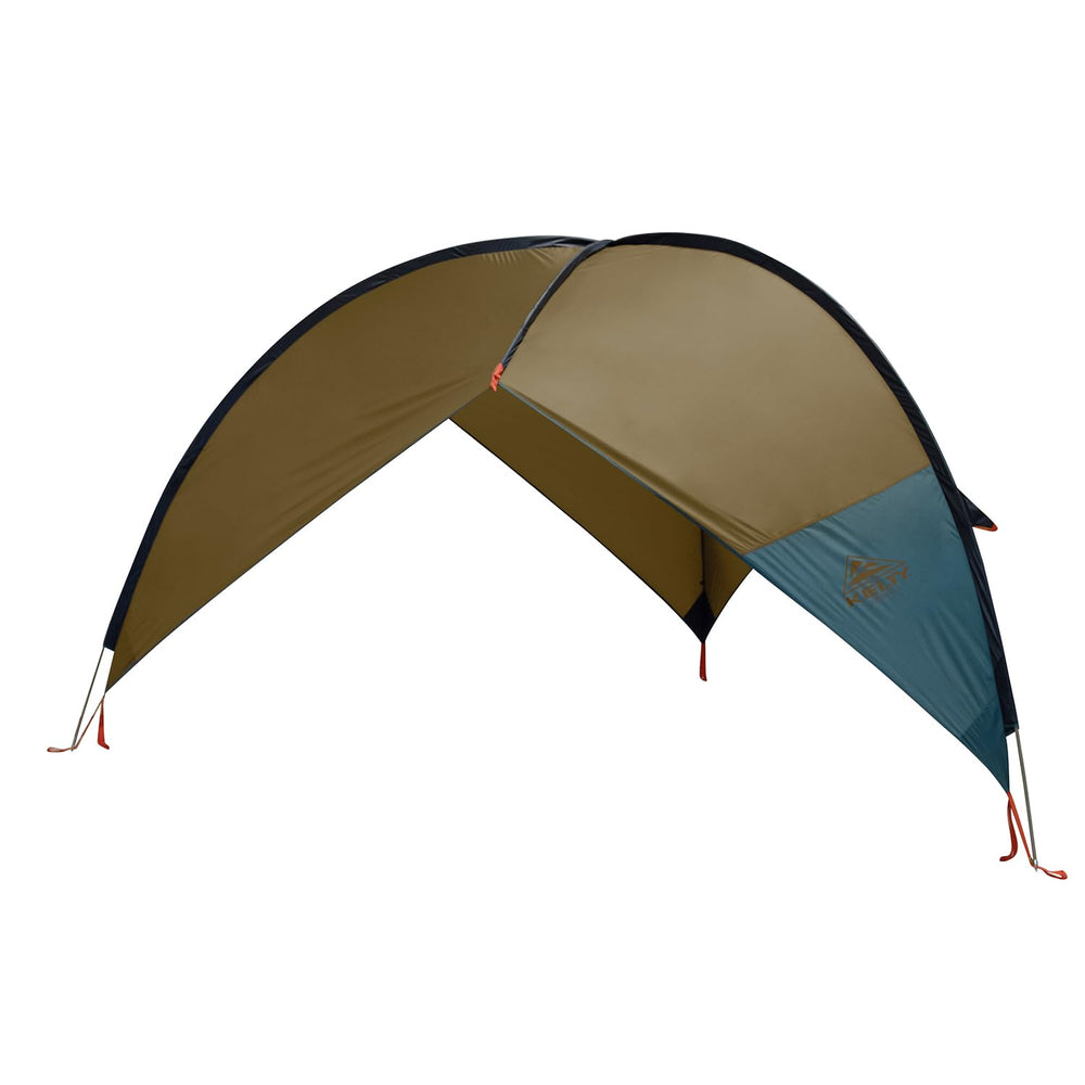 Kelty sunshade front view showing large shady footprint and quick setup benefit