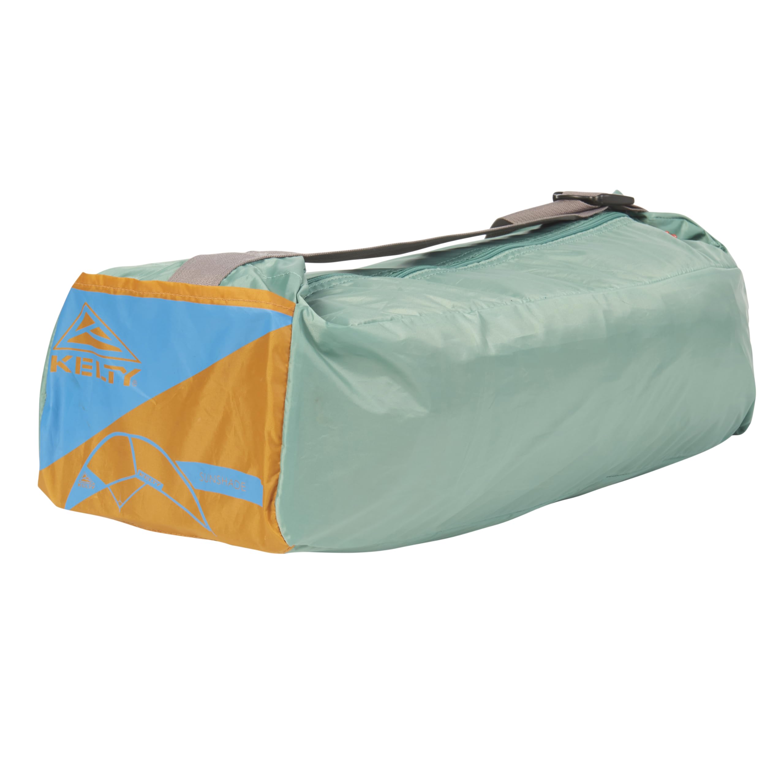 Kelty Sunshade next to a person showing scale and generous headroom benefit