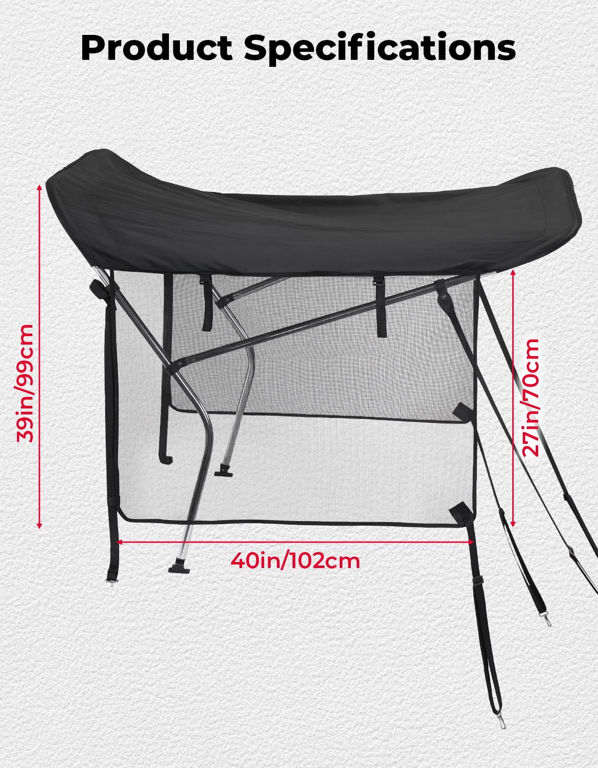 KEMIMOTO canopy repelling light rain showing water-resistant benefit