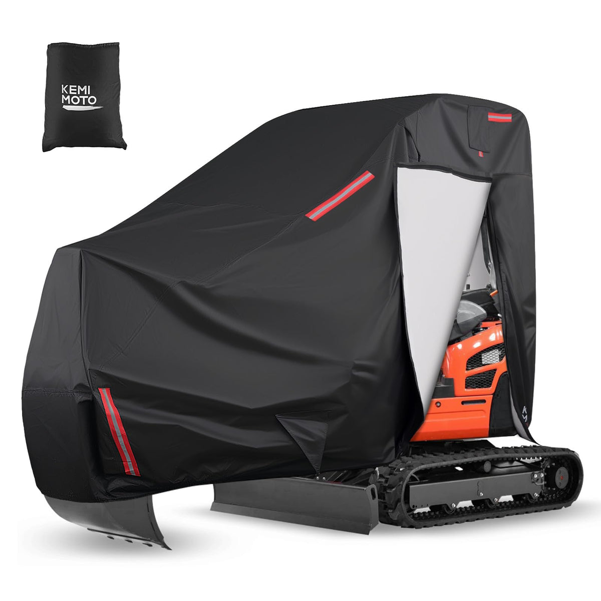 KEMIMOTO front view on Kubota U17 showing full coverage and protection