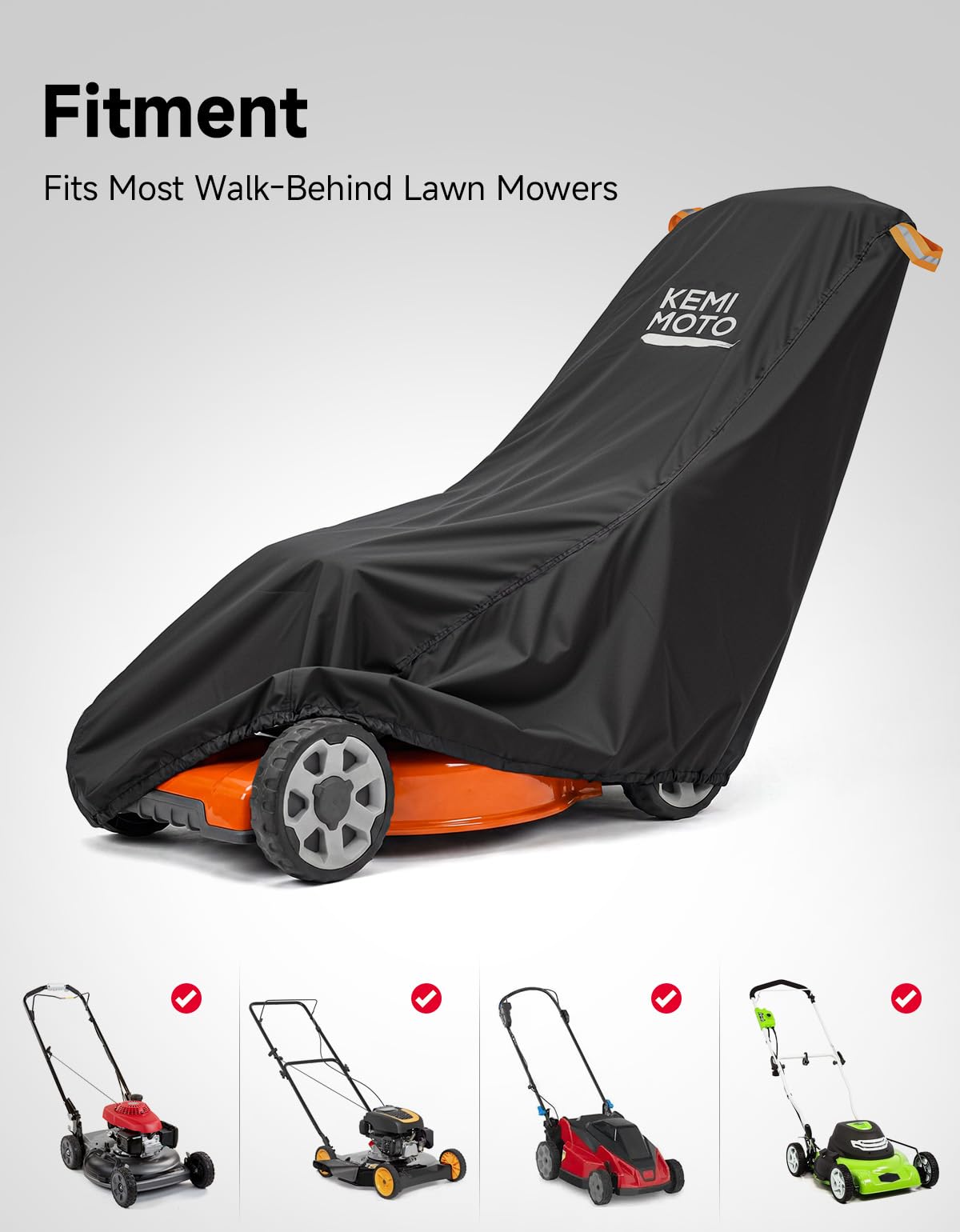KEMIMOTO cover size comparison with measuring tape for fit