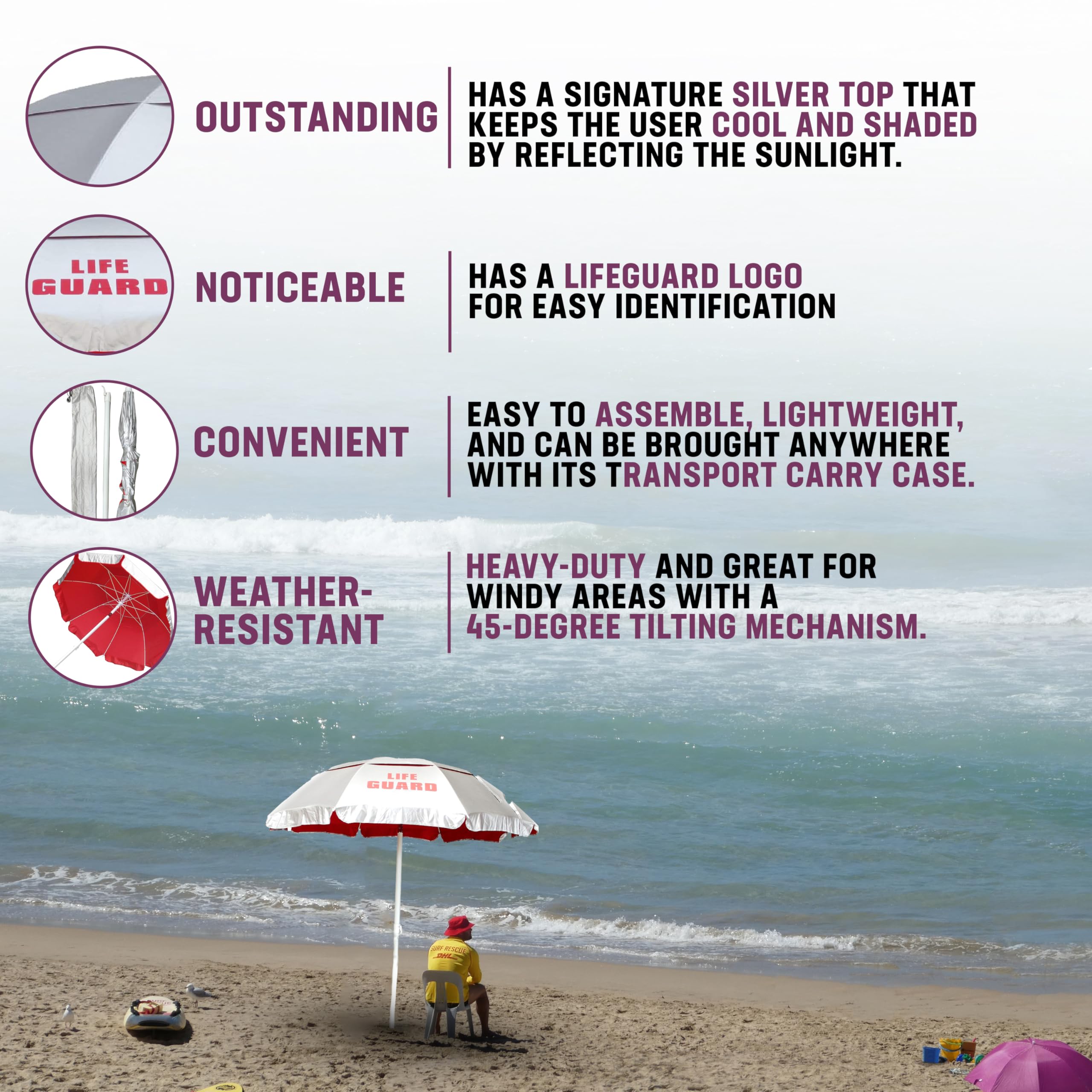 Kemp USA carry case with umbrella packed, offering easy transport benefit