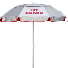 Kemp USA front view of lifeguard umbrella showing portable shade and quick setup