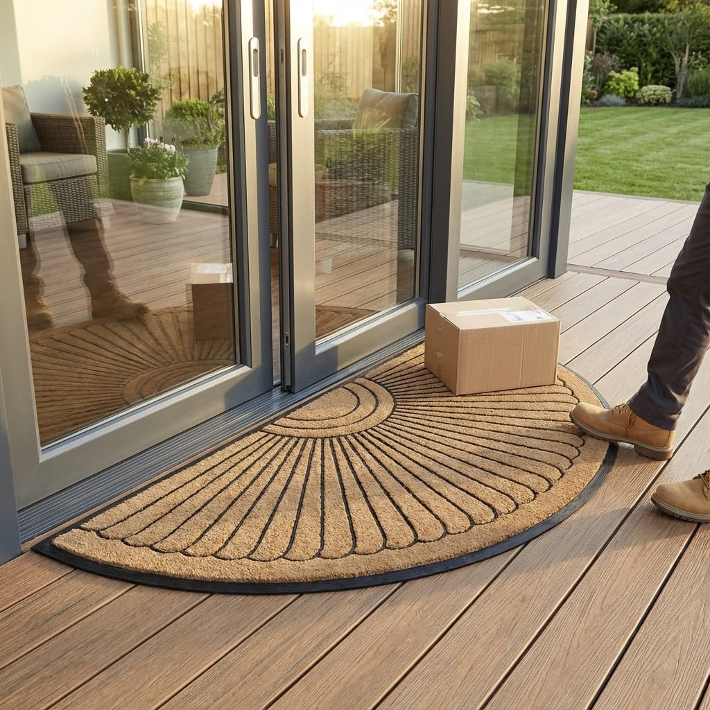 Kempf sunburst pattern detail adds architectural style to entrances