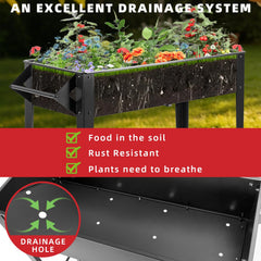 Kendane planted with tomatoes and herbs demonstrating productive planting in compact raised bed