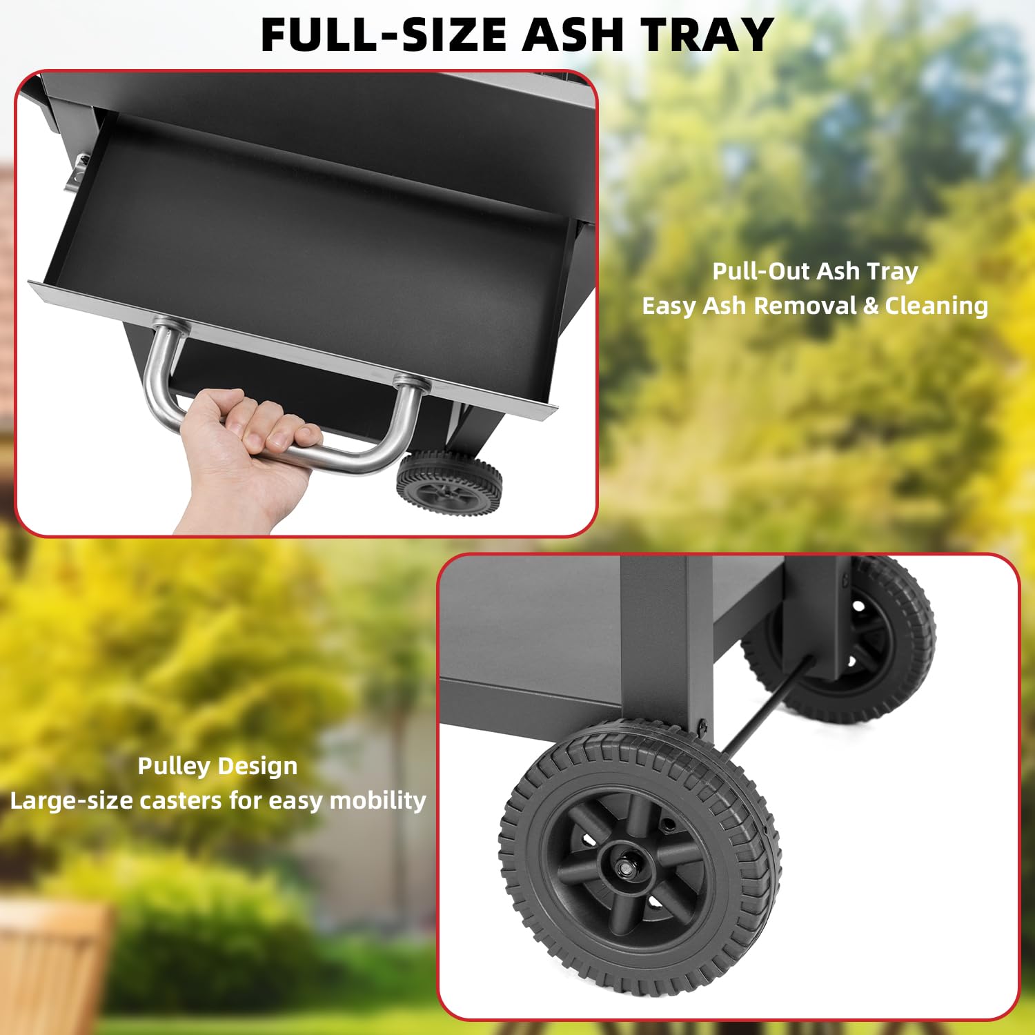 Kendane large wheels with pulley for smooth mobility across yard