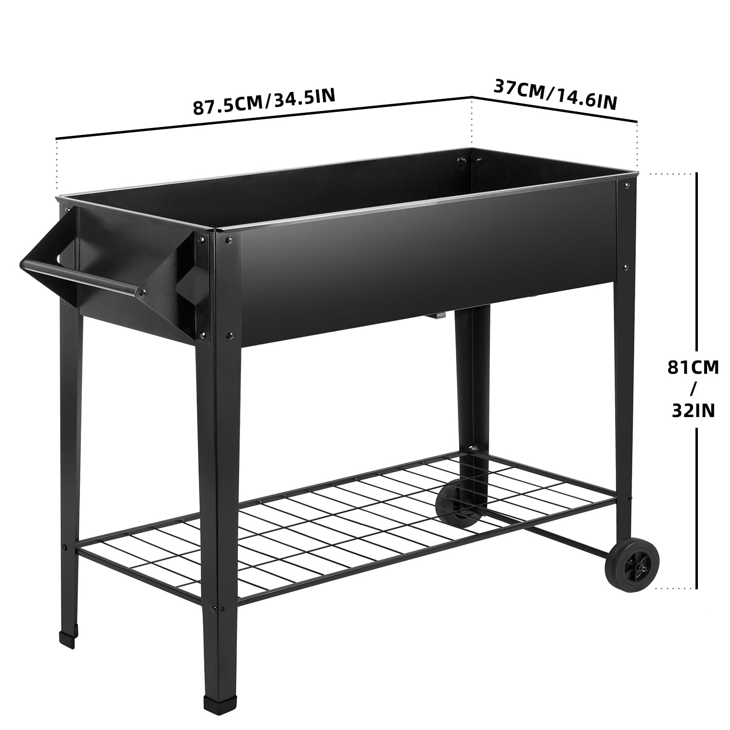 Kendane next to patio chair illustrating 32-inch height and space-saving scale for balconies