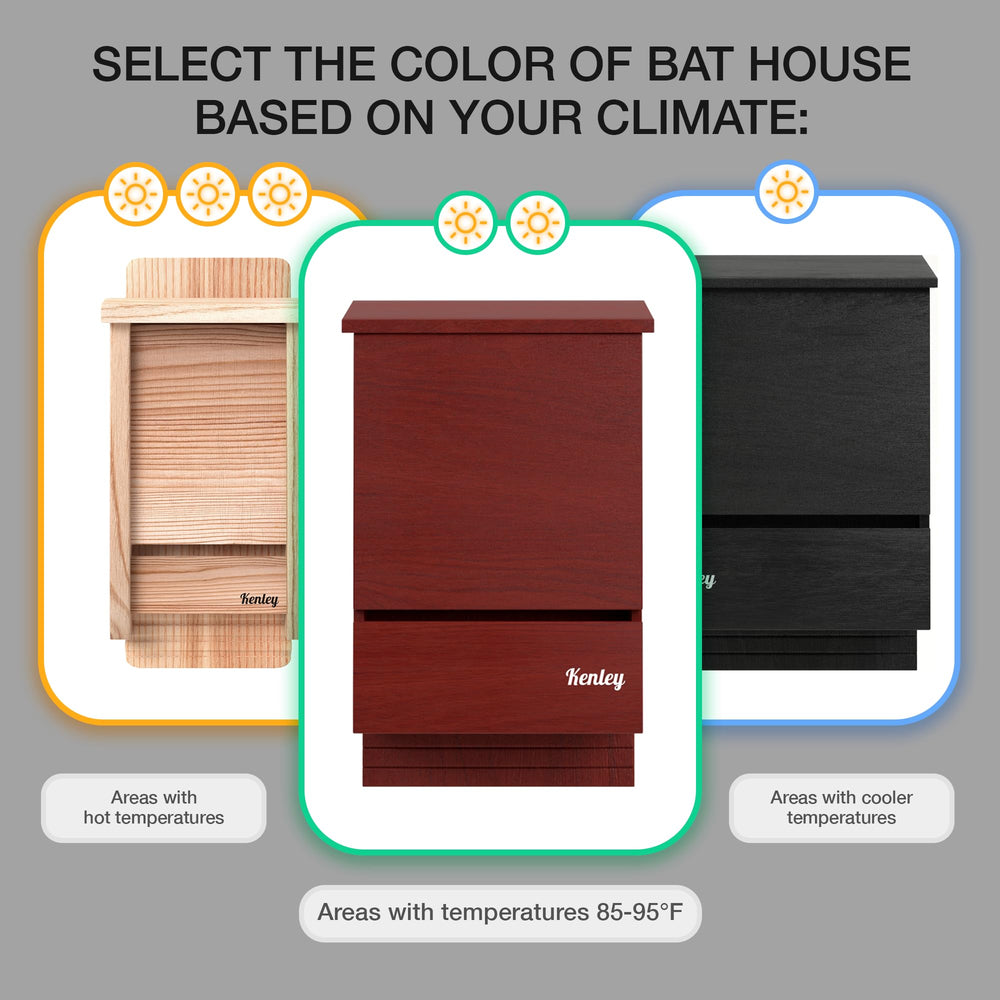 Kenley bat house with hanger hook and pre-drilled hole for quick mount benefit