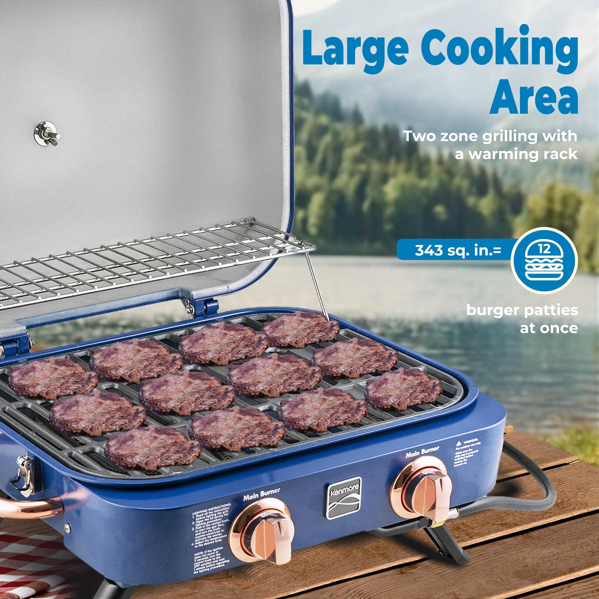 Kenmore folded legs compacted for storage and simple portability benefit