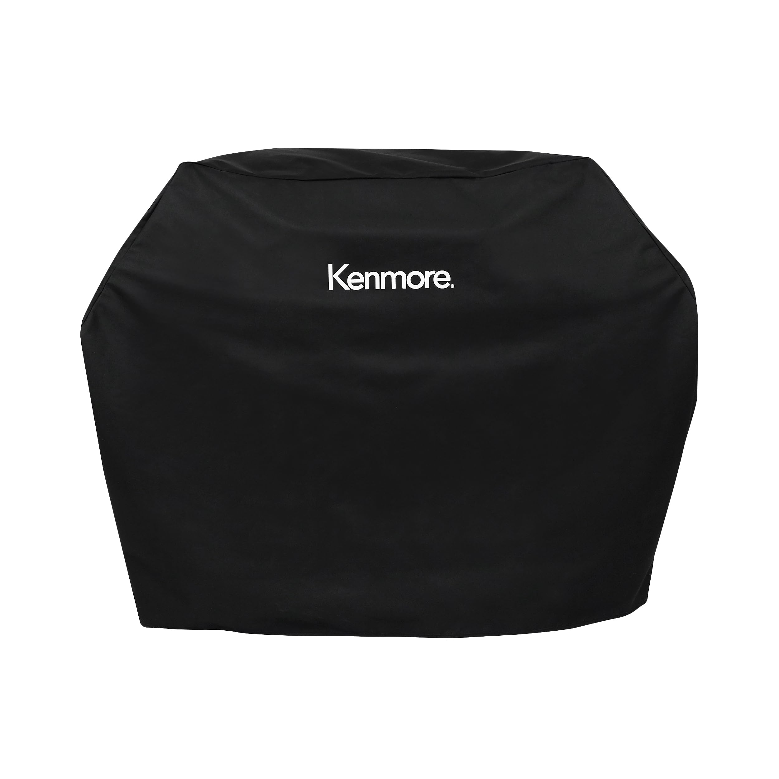 Kenmore front view of 56-inch grill cover protecting grill from elements