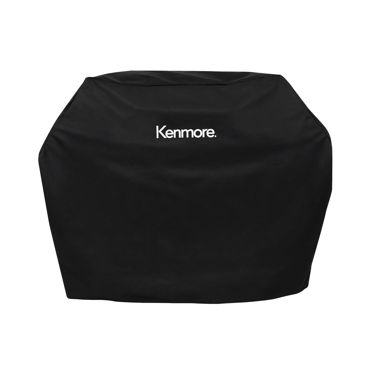 Kenmore front view of 56-inch grill cover protecting grill from elements